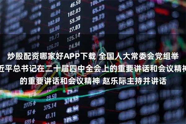炒股配资哪家好APP下载 全国人大常委会党组举行会议 学习贯彻习近平总书记在二十届四中全会上的重要讲话和会议精神 赵乐际主持并讲话