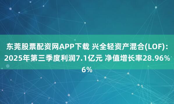 东莞股票配资网APP下载 兴全轻资产混合(LOF)：2025年第三季度利润7.1亿元 净值增长率28.96%