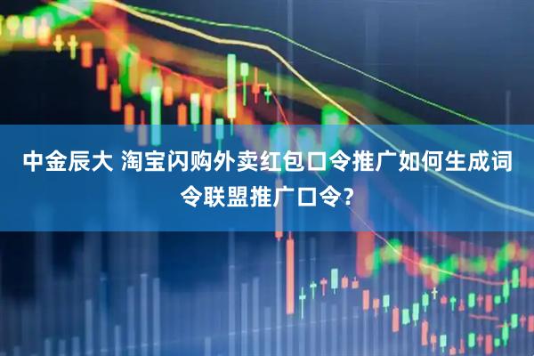 中金辰大 淘宝闪购外卖红包口令推广如何生成词令联盟推广口令？